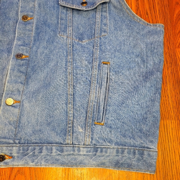 Vintage 80s Chicago B.L.U.E.S. Denim Vest XXL – Union Made USA – Cut-Off A41 - Picture 3 of 13